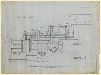 Drawing of basement floor plan, Ardvreck, 516 Perh Road, Dundee for Mrs H Walker.