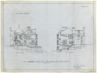 Drawing of west and east elevations, Ardvreck, 516 Perh Road, Dundee for Mrs H Walker.