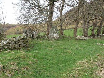 View from SE showing chamber, facade and some cairn material