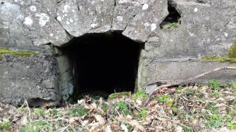 Detail of culvert opening on S side of roadway.