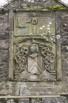 Muschets Burial Ground. Detail of plaque.
