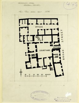 Inked drawing; plan copied from originals of c1840