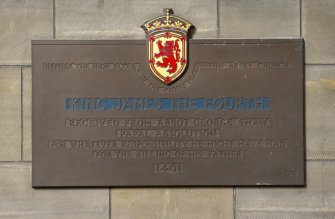 Choir, detail of plaque to King Janes IV