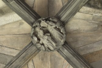 Sacristy, ceiling, detail of carved boss