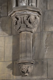 Sacristy, detail of carved corbel and pillar