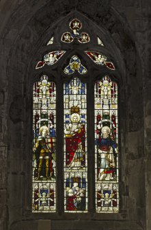 Nave, detail of stained glass window