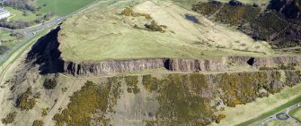 Oblique aerial view of Salisbury Crags. This is a composite image.