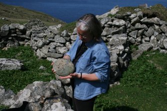 'Pillow stone' from Gathering Fold wall with Jill Harden (NTS)