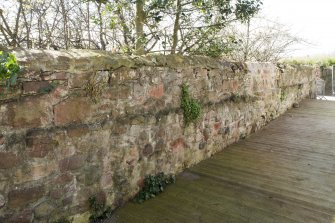 General view of renovated  north garden wall, taken from the east.