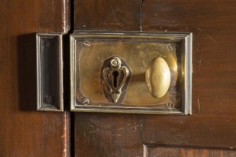 First floor. Provosts room. Detail of door handle.