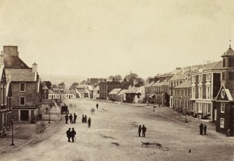 View of street.
Titled: 'High Street, Moffat'. 
PHOTOGRAPH ALBUM NO.25: MR DOG ALBUM