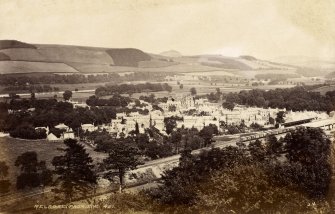 Distant view of Melrose from the south west.
Titled: 'Melrose from S.W. 421 J.V.'
PHOTOGRAPH ALBUM No 25: MR DOG ALBUM