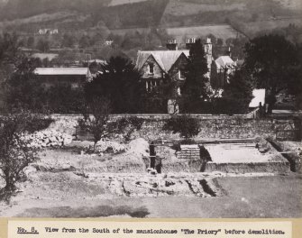 View of The Priory, Melrose Abbey, from S, prior to demolition.
