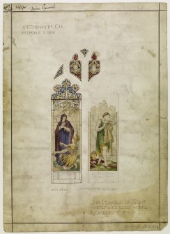Design for stained glass window of Inchinnan Church.