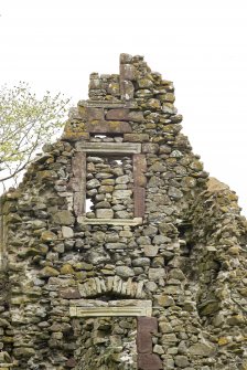 North west wall, west gable, detail of window openings at upper level