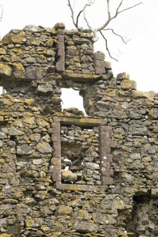 South east range, south west gable, detail of openings on upper levels