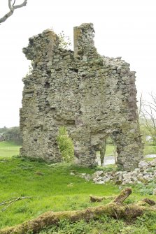 Inside of south west wall of castle, view from north