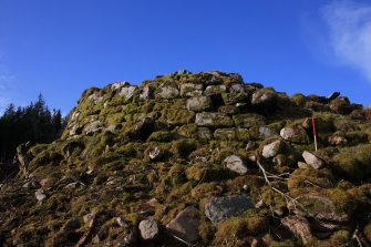 View of the breach in the broch wall at Point C, facing SW