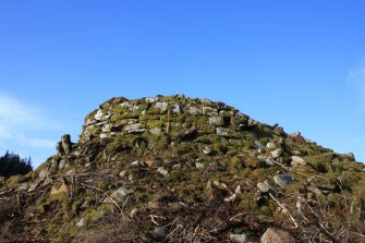 Outer wall face of the broch at Point E, looking N