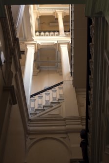 Ground floor. Hall. General view of stair from east.