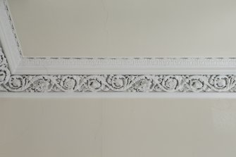 First floor. South west office. Detail of cornice.