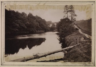 View of River Allan, Stirlingshire, probably where the Faery Brig was constructed in 1911.
Titled: 'ON THE ALLAN WATER. 2072 J.V.'
PHOTOGRAPH ALBUM No 11: KIRSTY'S BANFF ALBUM
