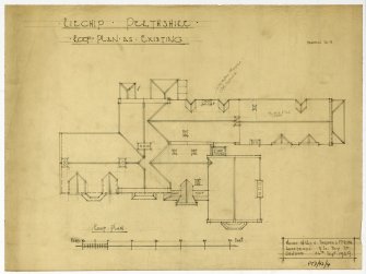 Drawing of roof plan 'as existing', Riechip House.