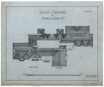 Drawing of roof plan, Riechip House.