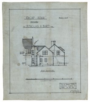 Drawing of east elevation, Riechip House.