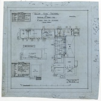 Drawing of plan of outhouses, Riechip House, showing alterations.