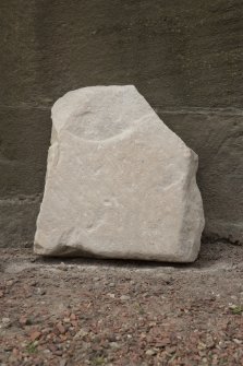 View of medieval cross slab fragment.