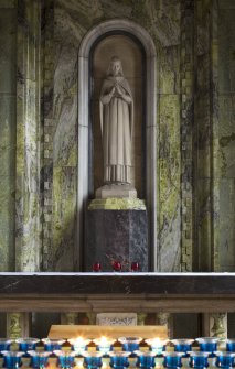 Lady Chapel. Detail of statue of Mary.