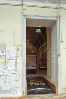 Museum ceramics gallery. View looking through to main gallery.