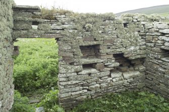 South range, room to west of kiln barn, view from south showing wall recesses