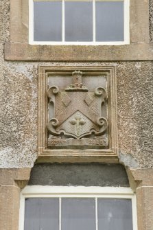 Detail of coat of arms above 1st floor window on north west front