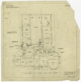 Drawing of ground floor plan, Middleton House.