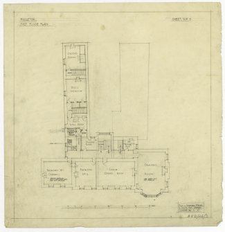 Drawing of first floor plan, Middleton House.