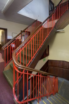 General view of staircase from sanctuary level.