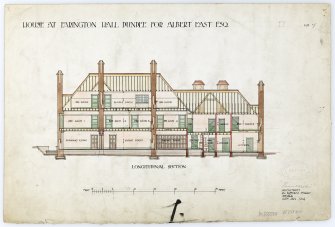 Longitudinal Section for house at Farington Hall.
Drawing No.7