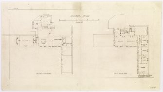 Drawing of ground and first floor plans, Balgavies House.