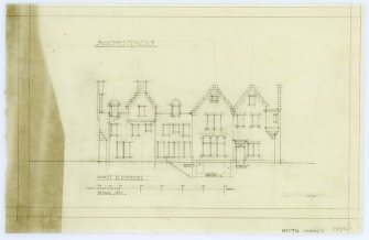 Drawing showing west elevation.