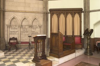 Chancel, general view of lecterns and desk