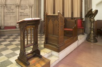 Chancel, view of lecterns and desk