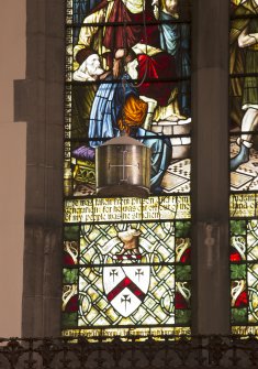 Chancel, detail of light fitting above communion table