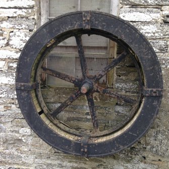 Achingale Mill, detail shot showing small overshot wheel on eastern gable