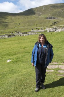 Cabinet Secretary Fiona Hyslop during a visit to St Kilda