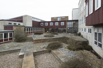 Thurso High School, Ormlie Road. Courtyard, view from south east
