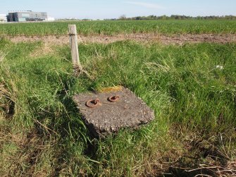 A  view of the twin ringed concrete block for a Second World War barrage balloon 