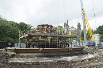 Fountain dismantled to lower level, view from north east