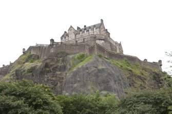 General view of Edinburgh Castle , taken from the Princes Street Gardens Fountain looking south.